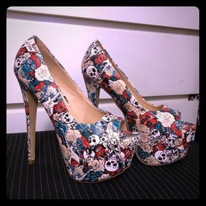 Rose and Skull Heels